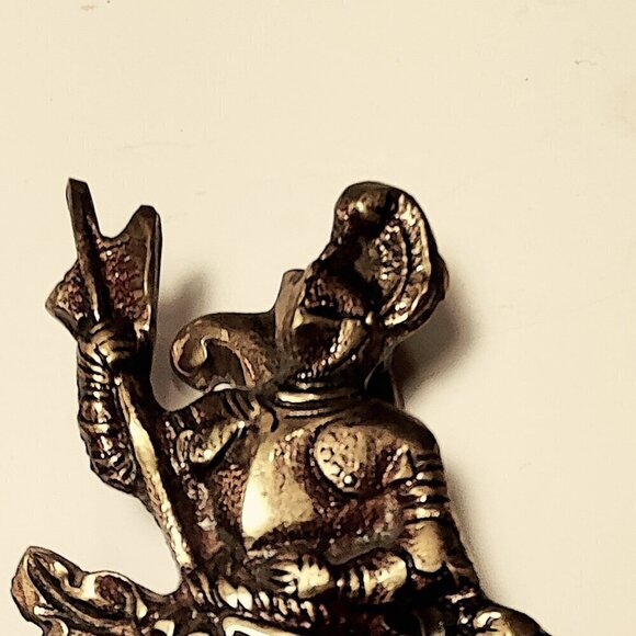 Brass Knight in Shining Armour Doorknocker 5.5" tall - Picture 3 of 7